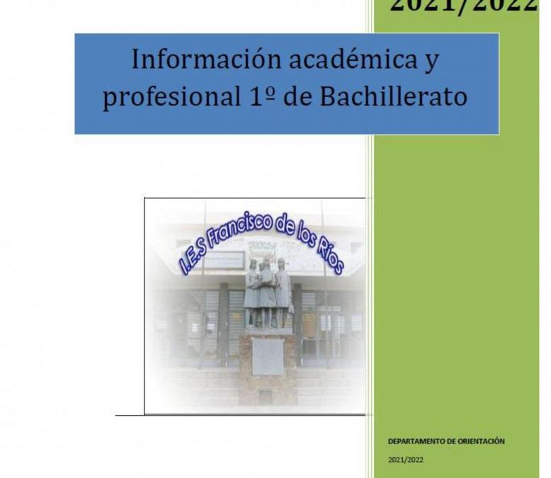 CUADERNO DE ORIENTACIÓN PRIMERO DE BACHILLERATO 2022